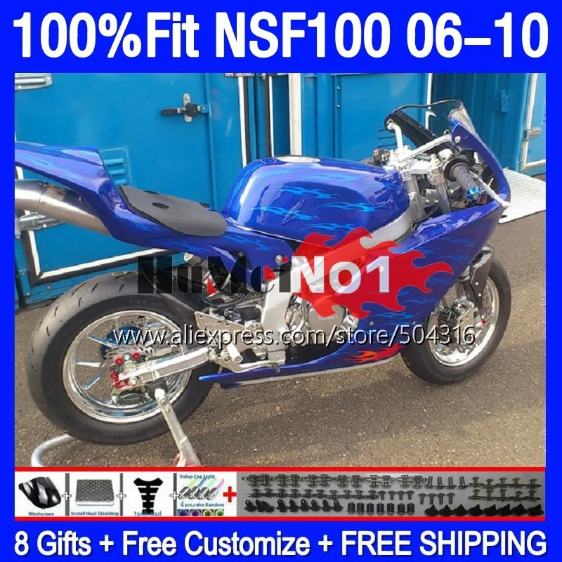 

Fiberglass Race For HONDA NSF 100 NSF100 06 07 08 09 10 167MC.40 NSF-100 2006 2007 2008 2009 2010 Injection Fairing glossy blue