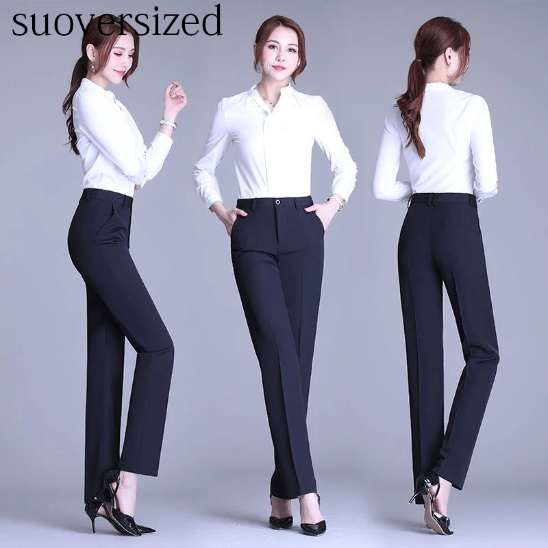Suoversized 4XL Capris Black Suit Pants Women Straight Trousers Spring Summer Lightweight Office Wear OL Work New Mujer Korean
Suoversized 4XL Capris Black Suit Pants Women Straight Trousers Spring Summer Lightweight Office Wear OL Work New Mujer Korean