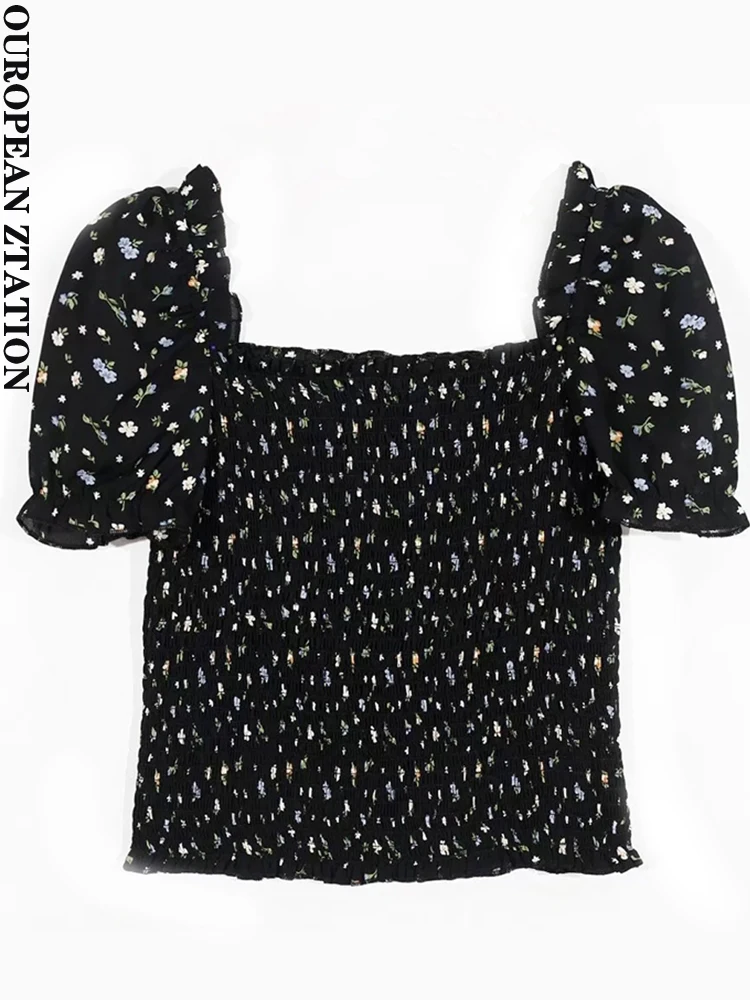 PAILETE Women fashion floral print smocked elastic crop blouses vintage square collar puff sleeve female shirts blusas chic tops
PAILETE Women fashion floral print smocked elastic crop blouses vintage square collar puff sleeve female shirts blusas chic tops