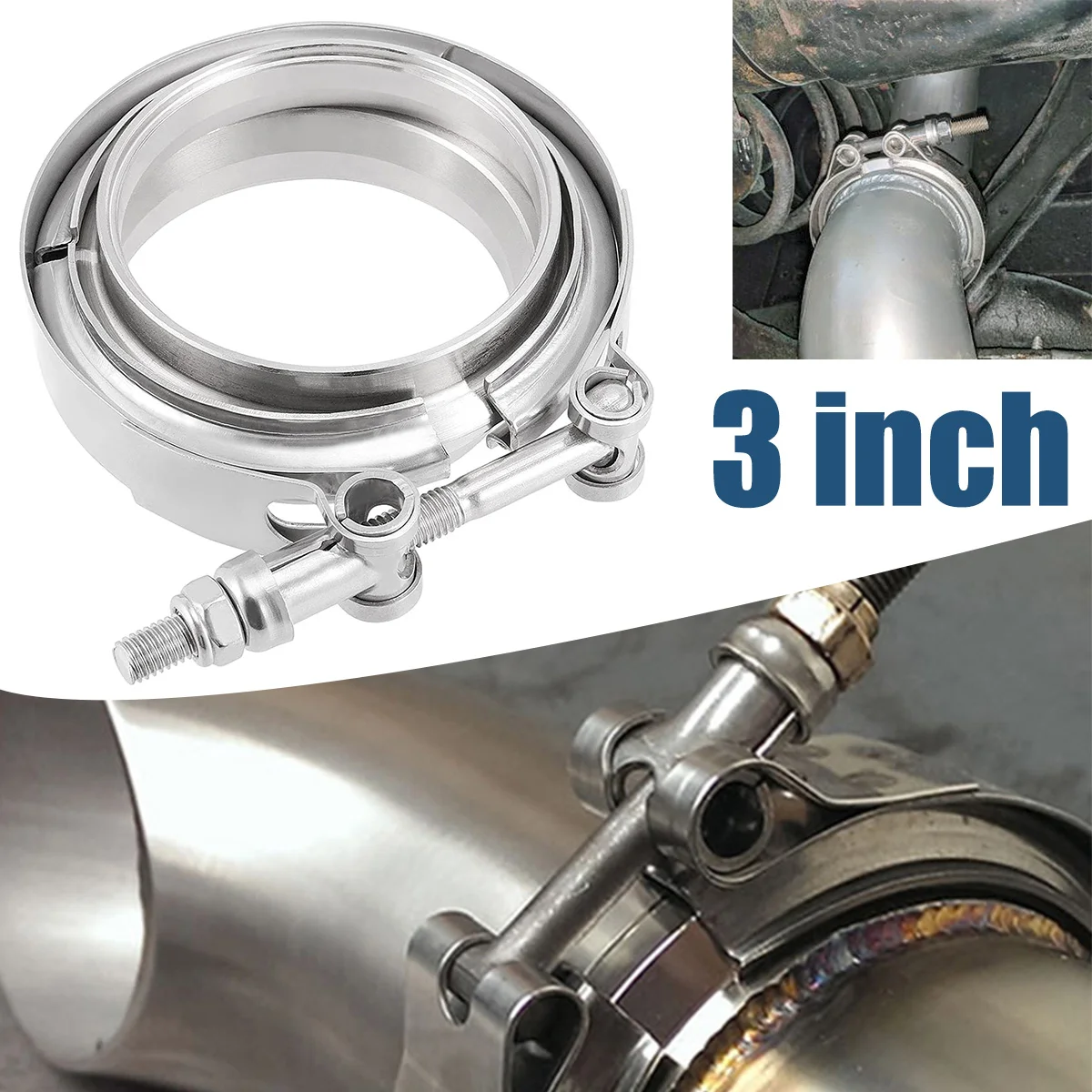 New 3 Inch V Band Flange & Clamp Kit for Turbo Exhaust Downpipes Universal Stainless Steel Exhaust V Band Clamp & Male/Female
New 3 Inch V Band Flange & Clamp Kit for Turbo Exhaust Downpipes Universal Stainless Steel Exhaust V Band Clamp & Male/Female