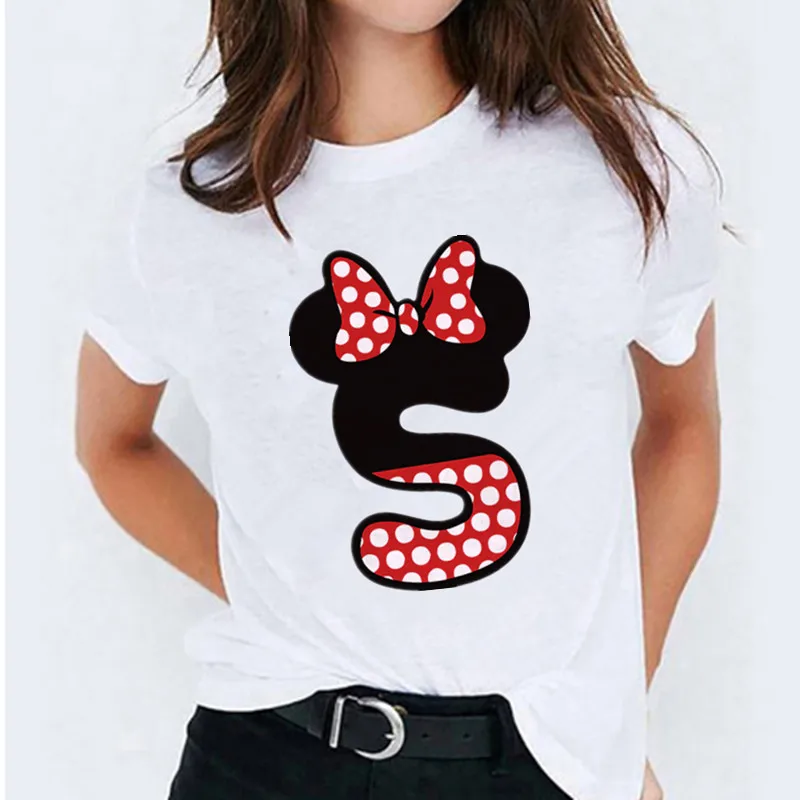 Women Custom Name Letter Combination Women's High Quality T-shirt Disney Font A-Z Short Sleeve Tshirt Minnie Mouse Print T shirt 
Women Custom Name Letter Combination Women's High Quality T-shirt Disney Font A-Z Short Sleeve Tshirt Minnie Mouse Print T shirt