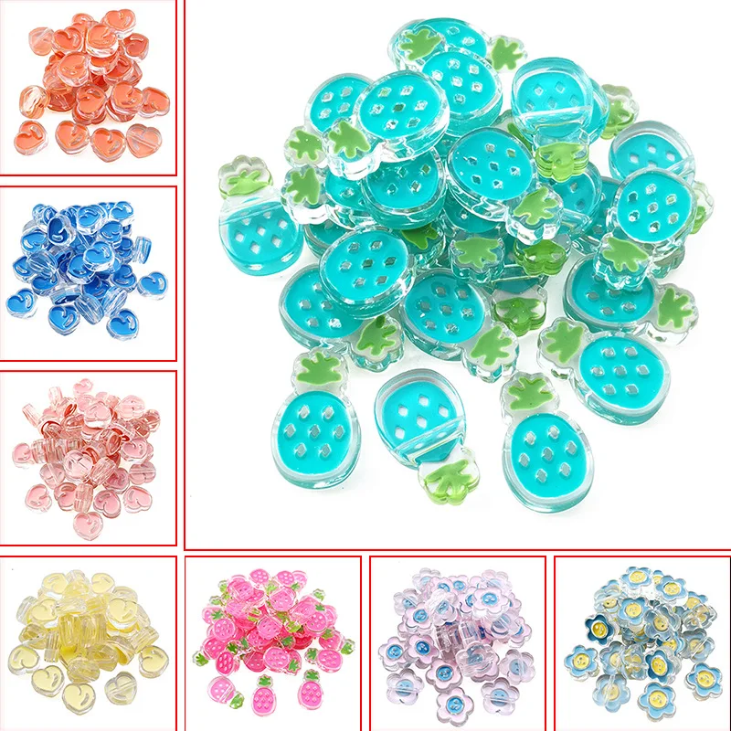 Wholesale 100pcs Kawaii Enamel Acrylic Fruit Star Flower Heart Peach Jewelry Beads Spacer Beads Fit Bracelet Necklace DIY
Wholesale 100pcs Kawaii Enamel Acrylic Fruit Star Flower Heart Peach Jewelry Beads Spacer Beads Fit Bracelet Necklace DIY