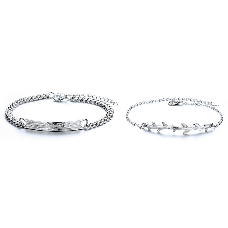 New Silver Plated Bracelet Personality Geometry Silver Color Twigs Couple Bracelets For Women Men Anniversary Jewelry Gifts
New Silver Plated Bracelet Personality Geometry Silver Color Twigs Couple Bracelets For Women Men Anniversary Jewelry Gifts