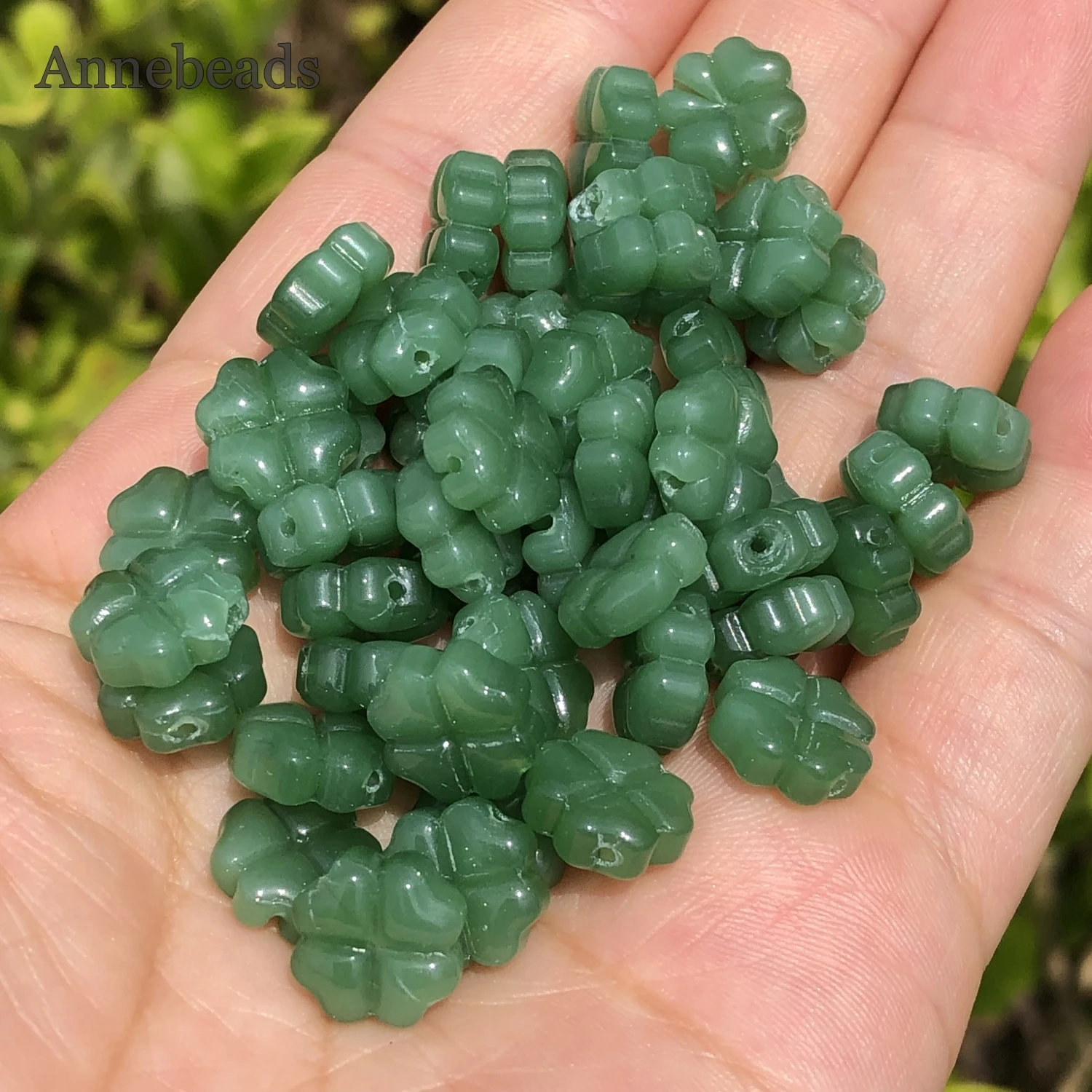 50pcs/Lot Flower Lampwork Beads Dark Green Glass Four-leaf clover Beads 5x10mm Loose Beads For DIY Bracelets Jewelry Making
50pcs/Lot Flower Lampwork Beads Dark Green Glass Four-leaf clover Beads 5x10mm Loose Beads For DIY Bracelets Jewelry Making