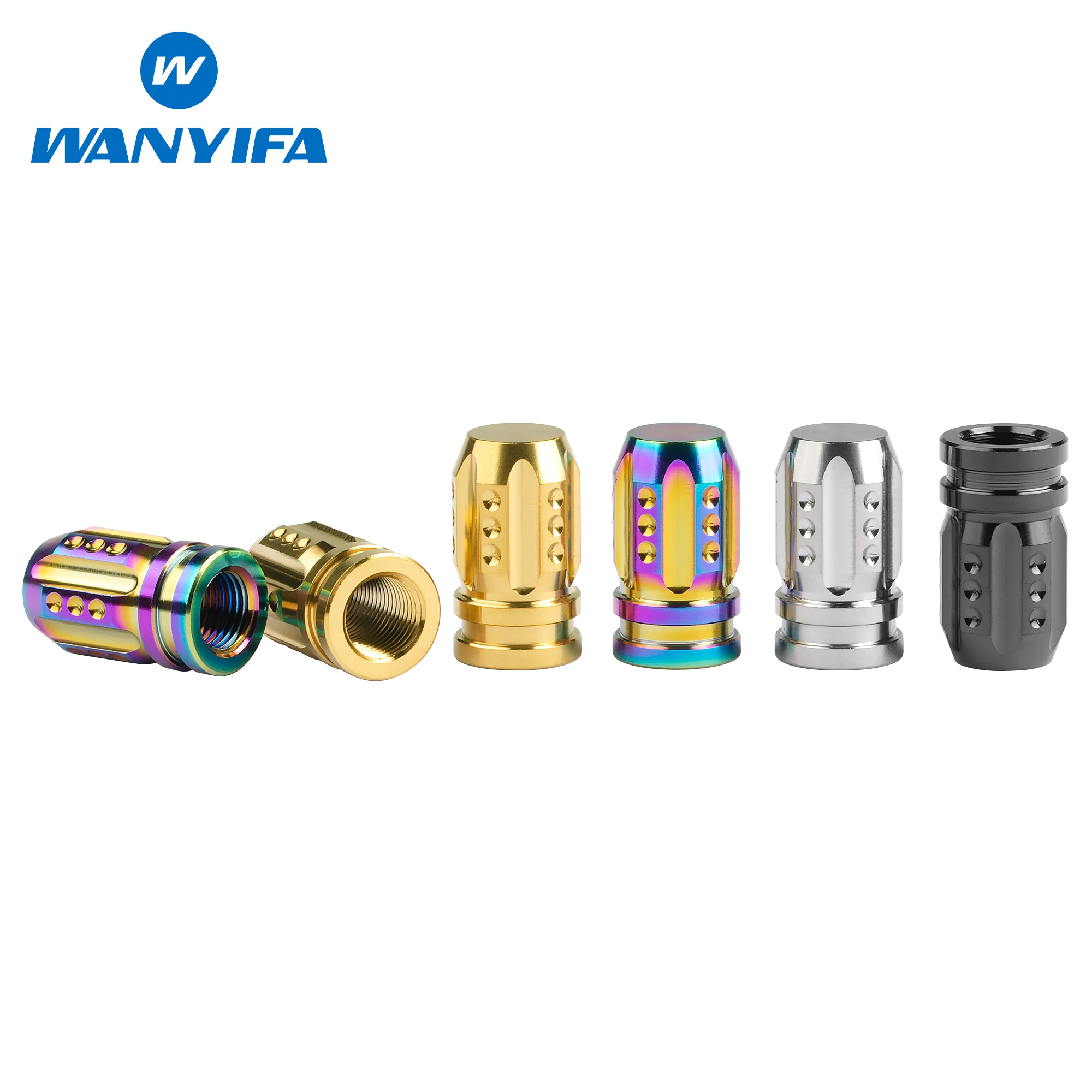 Wanyifa Titanium Alloy American Dustproof Schrader Valve Nozzle Stem Cap For Road Mountain Bicycle Tyre Cover 
Wanyifa Titanium Alloy American Dustproof Schrader Valve Nozzle Stem Cap For Road Mountain Bicycle Tyre Cover