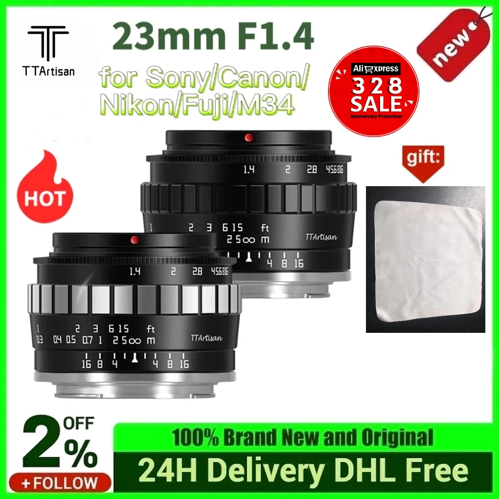 TTArtisan 23 мм F1.4 объектив камеры с ручной фокусировкой для Sony E Mount a6300 Fuji XA XT3 XE Canon M6 Panasonic Olympus M43 Nikon Z30 Z50
TTArtisan 23 мм F1.4 объектив камеры с ручной фокусировкой для Sony E Mount a6300 Fuji XA XT3 XE Canon M6 Panasonic Olympus M43 Nikon Z30 Z50