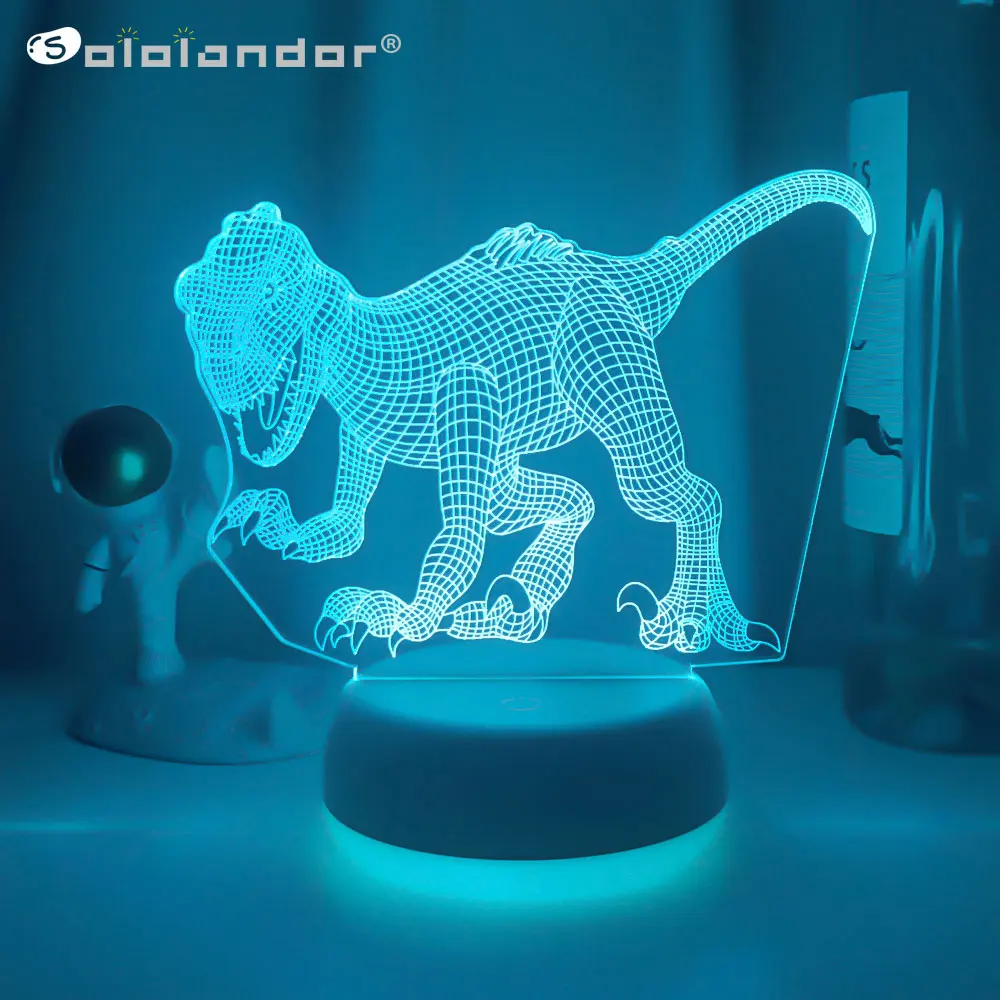 

Dinosaur 3D Illusion Lamp 7 Color Change Remote Touch LED Night Light Kids Lampara Baby Sleeping Decor Xmas Party Gifts Lantern