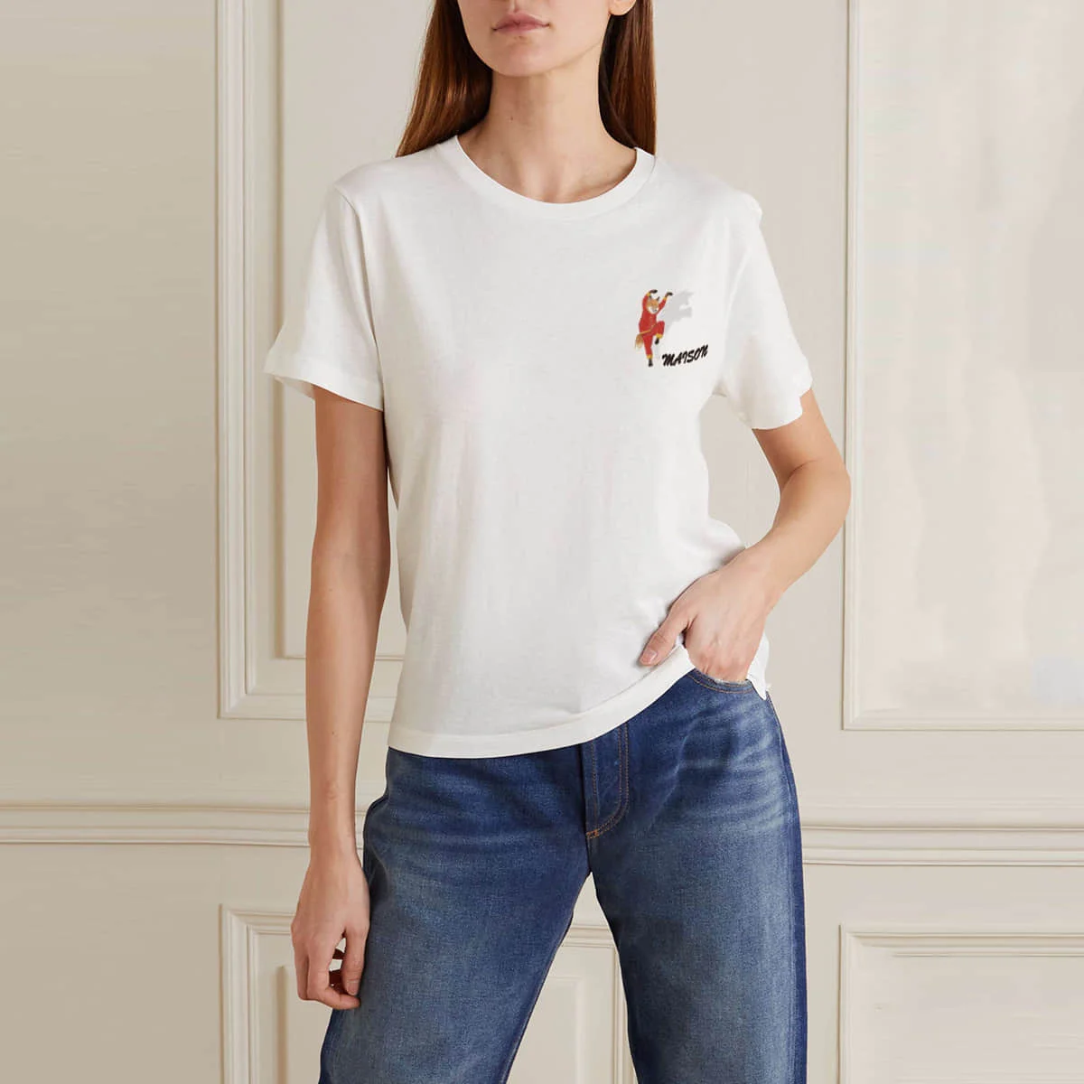 Womens Luxury Brand Tshirt Maison Kongfu Fox Cotton T-Shirt Female Short Sleeve Tops Street Fashion Girls Loose 210g White Tee 
Womens Luxury Brand Tshirt Maison Kongfu Fox Cotton T-Shirt Female Short Sleeve Tops Street Fashion Girls Loose 210g White Tee