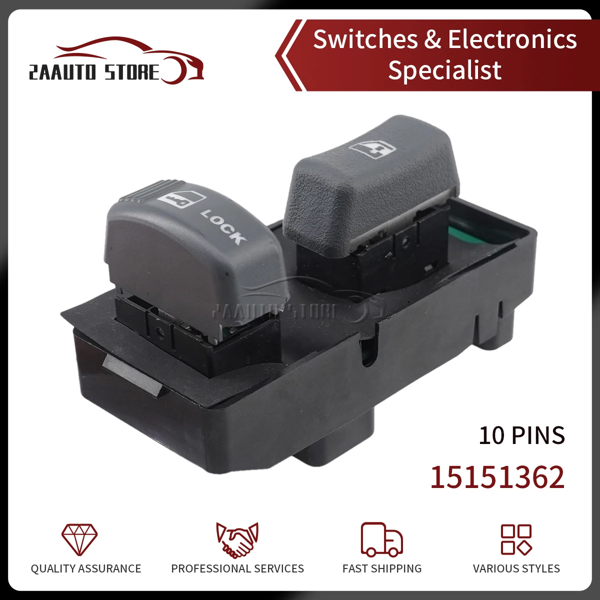 15151362 Power Car Window Lifter Button Switch For Chevrolet Blazer Suburban Tahoe C1500 C2500 C3500 K1500 Isuzu Hombre GMC S-15
15151362 Power Car Window Lifter Button Switch For Chevrolet Blazer Suburban Tahoe C1500 C2500 C3500 K1500 Isuzu Hombre GMC S-15