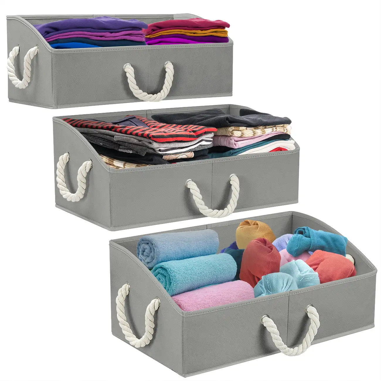 Trapezoid Storage Bin Box Basket Set Foldable with Cotton Rope Carry Handles – Great for Closet, Clothes, Linens, Toys, Nurser
Trapezoid Storage Bin Box Basket Set Foldable with Cotton Rope Carry Handles – Great for Closet, Clothes, Linens, Toys, Nurser