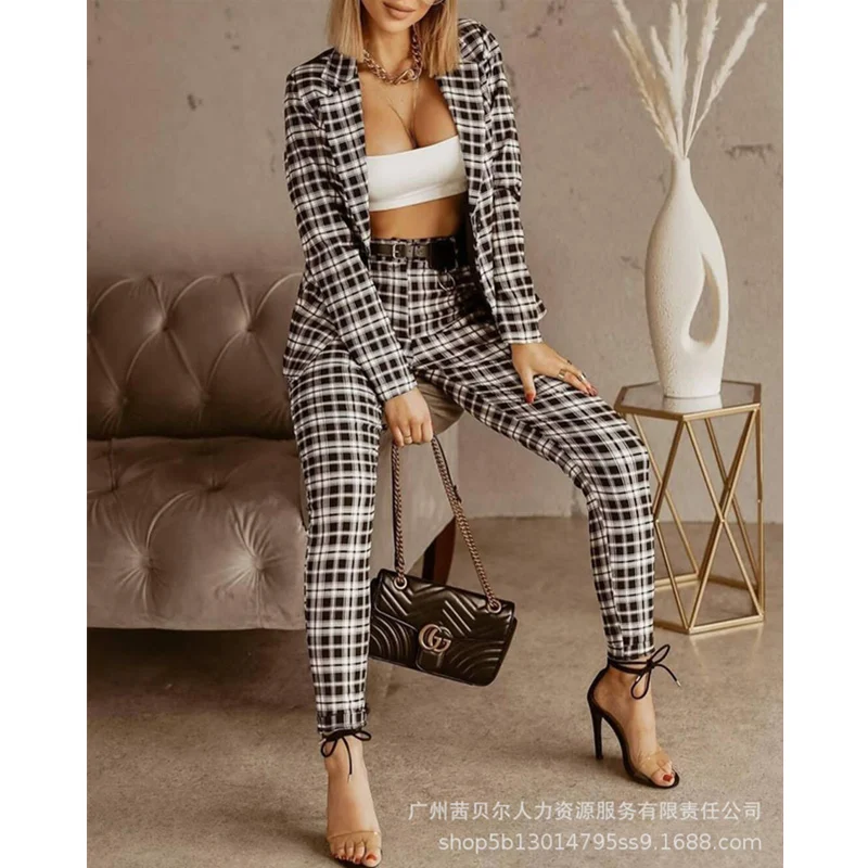 Elegant Y2K Harajuku Blazer + High Waist Two Piece Set Outfits Streetwear Women Plaid Tracksuit Office Lady
Elegant Y2K Harajuku Blazer + High Waist Two Piece Set Outfits Streetwear Women Plaid Tracksuit Office Lady