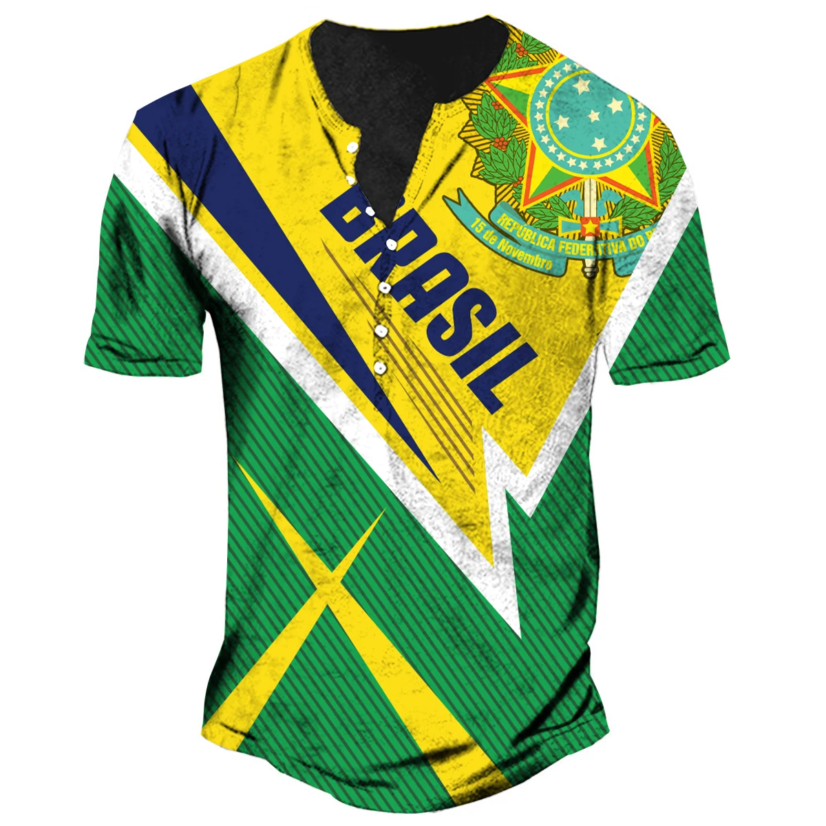 Brazil Flag Printing Men's Seven Buckles T-Shirts Fashion Vintage Style Short Sleeve Tops Summer Street Trend Loose V-neck Tees
Brazil Flag Printing Men's Seven Buckles T-Shirts Fashion Vintage Style Short Sleeve Tops Summer Street Trend Loose V-neck Tees