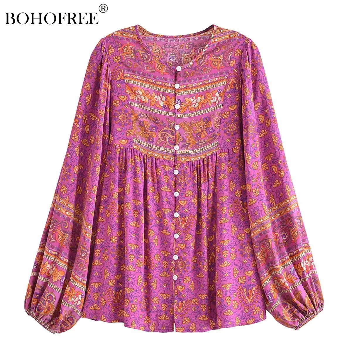 Vintage Chic Long Sleeve Autumn Wear Blouse Women Button Down Floral Print Bohemian Shirts Casual Ladies Boho Blusas Beachwear
Vintage Chic Long Sleeve Autumn Wear Blouse Women Button Down Floral Print Bohemian Shirts Casual Ladies Boho Blusas Beachwear