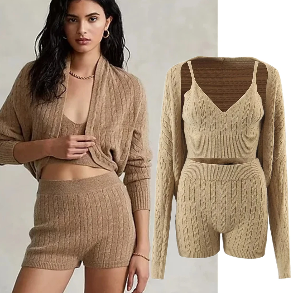 Maxdutti Batwing Sleeve Cardigans Women Ins Fashion Blogger Retro Twist Knitting Camisole Shorts Sets
Maxdutti Batwing Sleeve Cardigans Women Ins Fashion Blogger Retro Twist Knitting Camisole Shorts Sets