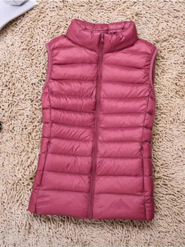 2022 New Autumn Winter Women Stand Collor Solid Color Sleeveless Zipper Slim Lightweight Down Vest For Fashion
2022 New Autumn Winter Women Stand Collor Solid Color Sleeveless Zipper Slim Lightweight Down Vest For Fashion