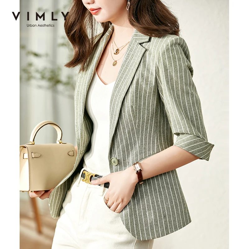 VIMLY New Blazer For Women 2022 Spring Fashion Jacket Single Breasted Blazers Office Lady Business Jackets Female Clothes V1365
VIMLY New Blazer For Women 2022 Spring Fashion Jacket Single Breasted Blazers Office Lady Business Jackets Female Clothes V1365