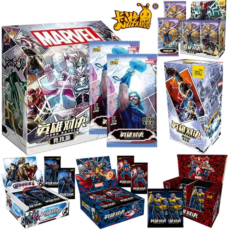 

Marvel Goddess of Thunder Hero Battle Card for Kid Gift Spiderman Venom Iron Man Bronzing Anime Collectible Flash Card Table Toy