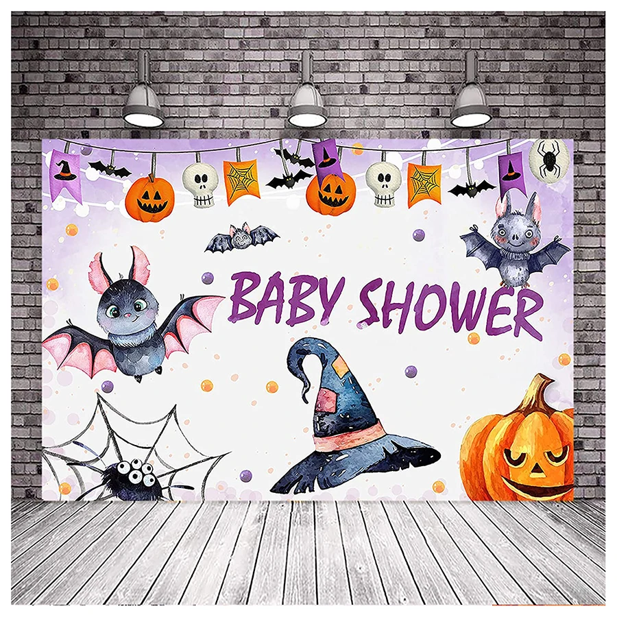 Halloween Baby Shower Party Backdrop Autumn Pumpkin Glitter Purple Bats Spider Background Hallowee Scary Backdrops for Boys Kids
Halloween Baby Shower Party Backdrop Autumn Pumpkin Glitter Purple Bats Spider Background Hallowee Scary Backdrops for Boys Kids