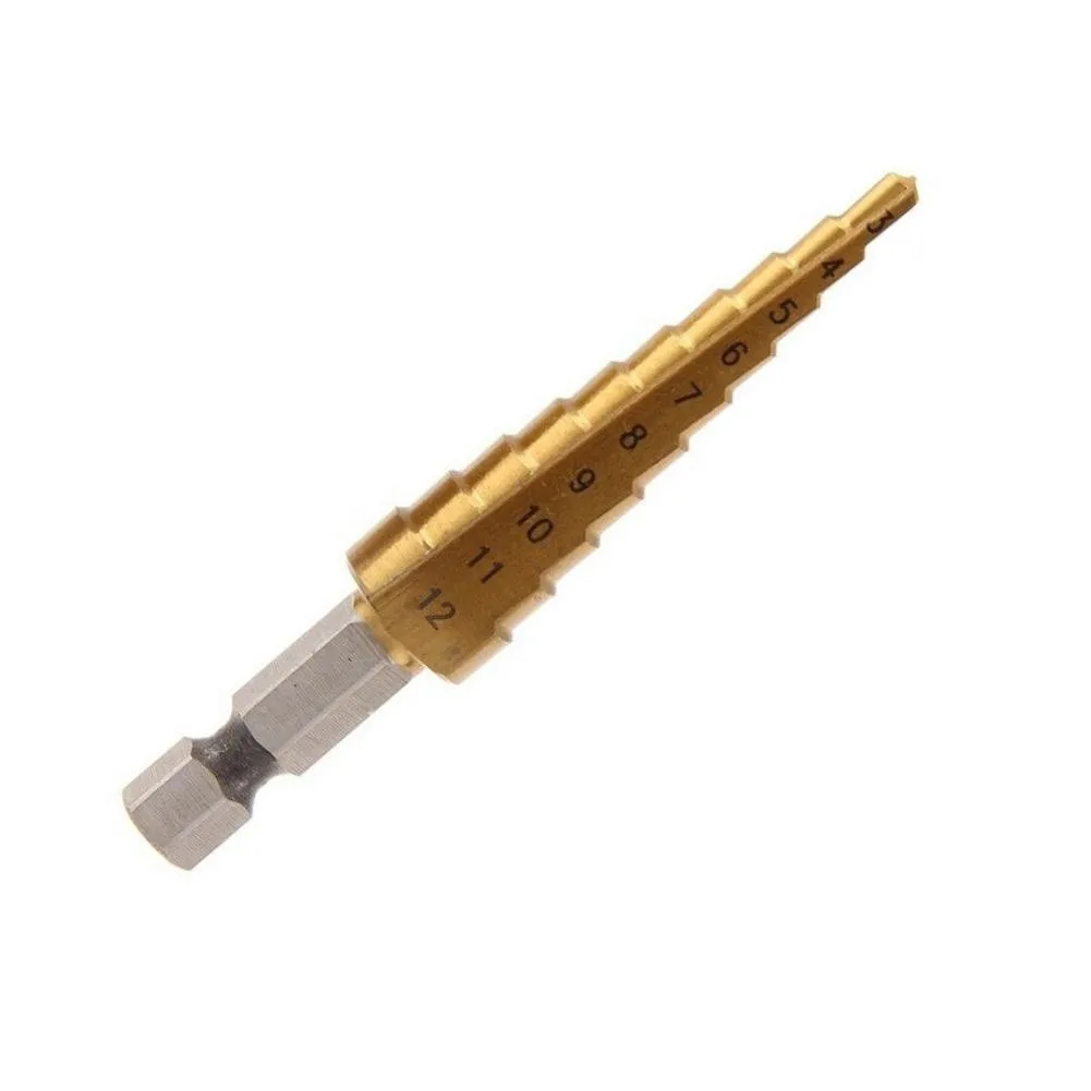 Bit Drill Bits Drill High Speed Steel Quick-change Steel Step Step Drill Titanium Nitride Coated 1/4\\\" Hex Shank
Bit Drill Bits Drill High Speed Steel Quick-change Steel Step Step Drill Titanium Nitride Coated 1/4\\\" Hex Shank