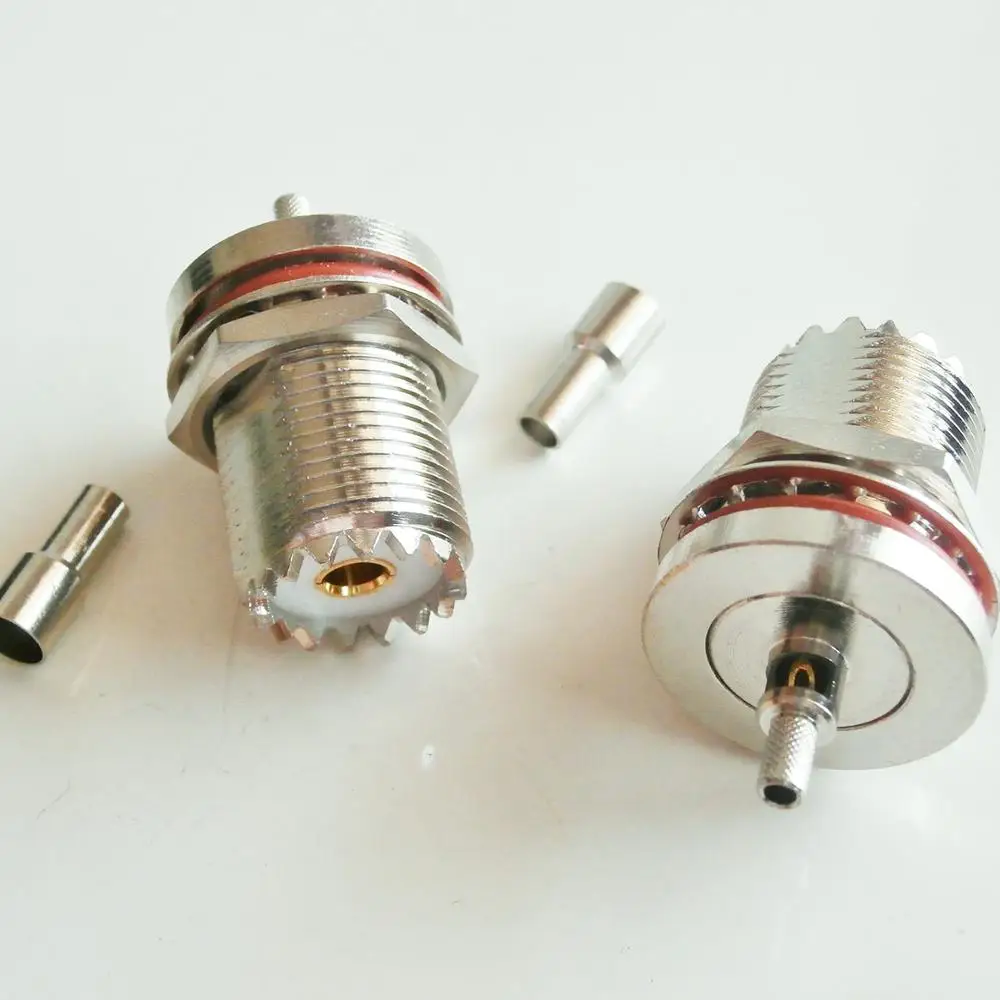 RF Connector PL259 SO239 UHF Female O-ring Bulkhead Panel Nut Window Crimp for RG316 RG174 RG179 LMR100 Brass Cable
RF Connector PL259 SO239 UHF Female O-ring Bulkhead Panel Nut Window Crimp for RG316 RG174 RG179 LMR100 Brass Cable