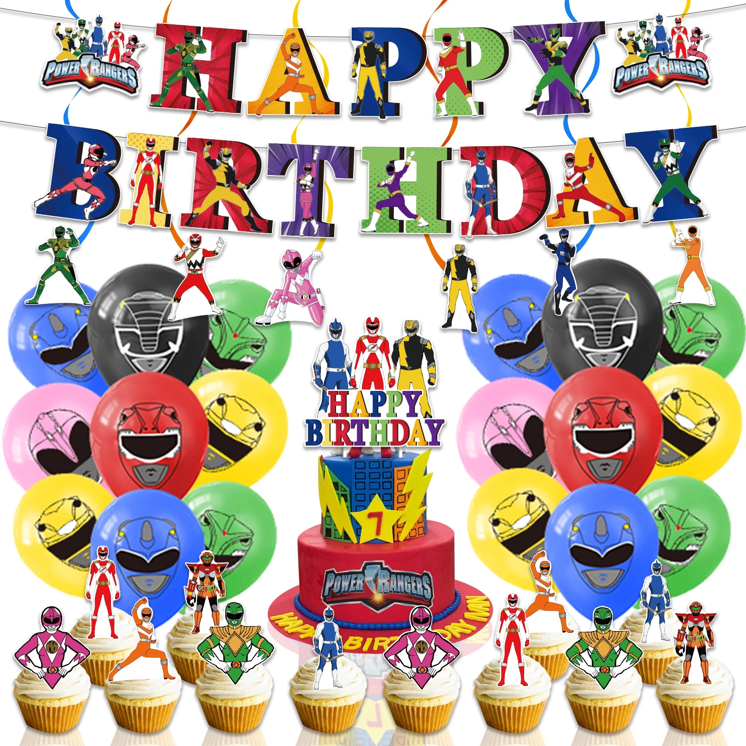 Powered Rangering Party Supplies Hero Banner Latex Balloons Super Ninja Party Decoration Happy Birthday Banner Cake Topper Set
Powered Rangering Party Supplies Hero Banner Latex Balloons Super Ninja Party Decoration Happy Birthday Banner Cake Topper Set