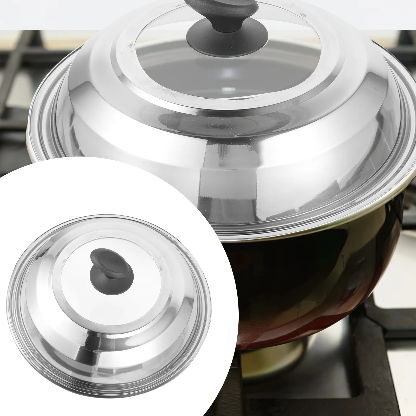 Reusable Metal Handled Pan Lid Metal Pan Lid Pot And Pan Lid Pan Lid, Stainless Steel Lid for Pot Frying Pan Cooking Kitchen 
Reusable Metal Handled Pan Lid Metal Pan Lid Pot And Pan Lid Pan Lid, Stainless Steel Lid for Pot Frying Pan Cooking Kitchen