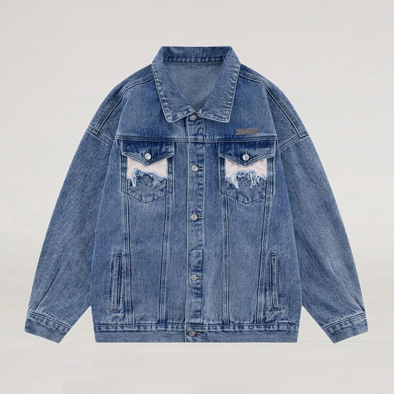 High Street Vintage Denim Jacket Men's Patchwork Washed with Pockets Jeans Outerwear Loose Couple Casual Denim Jacket
High Street Vintage Denim Jacket Men's Patchwork Washed with Pockets Jeans Outerwear Loose Couple Casual Denim Jacket