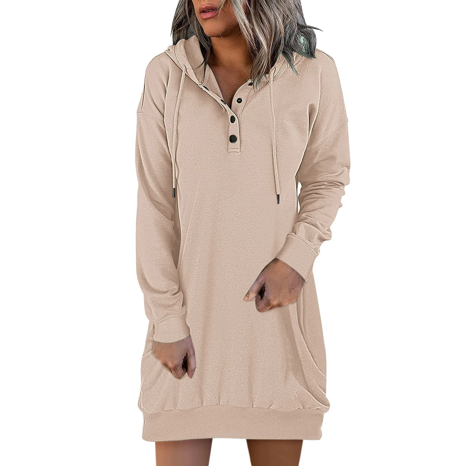 Women Casual Long Hoodies Autumn Winter Solid Button Hooded Loose Long Sleeve Pullover Oversized Baggy Sweatshirts Hoodie Dress
Women Casual Long Hoodies Autumn Winter Solid Button Hooded Loose Long Sleeve Pullover Oversized Baggy Sweatshirts Hoodie Dress