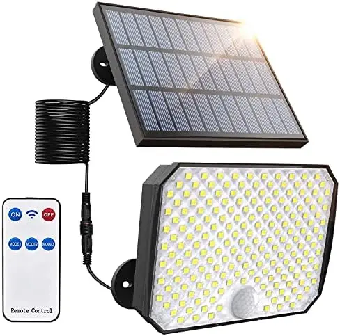 Outdoor sunlight with motion sensor, 190 ultra bright LEDs, with split solar panel, IP65 180 ° wide angle remote control, 3 typ
Outdoor sunlight with motion sensor, 190 ultra bright LEDs, with split solar panel, IP65 180 ° wide angle remote control, 3 typ