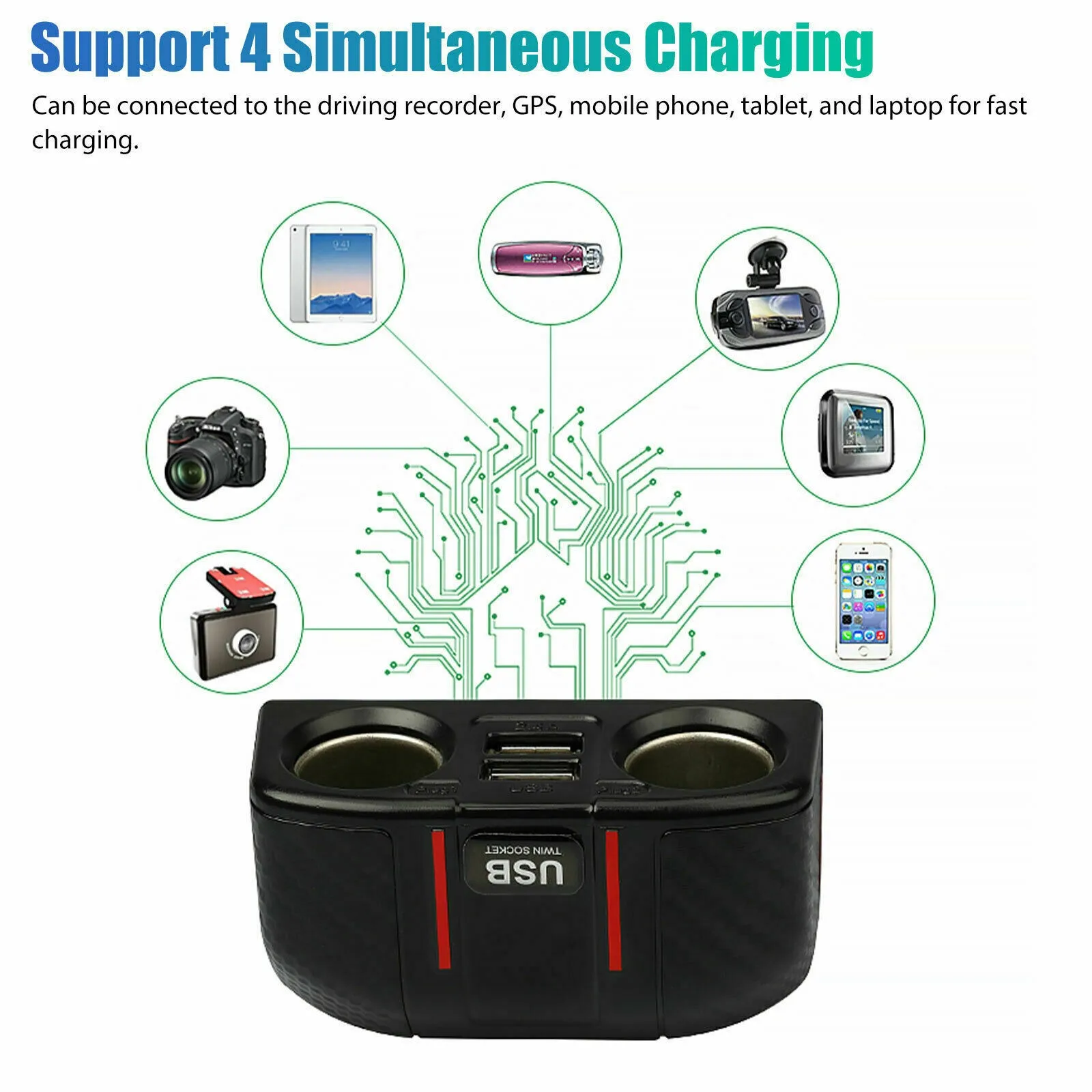 Parts Car Charger Splitter Power Adapter Replacement 12V Outlet 2 Way 800 (mA) ABS Plastic Accessories DC12V-24V
Parts Car Charger Splitter Power Adapter Replacement 12V Outlet 2 Way 800 (mA) ABS Plastic Accessories DC12V-24V