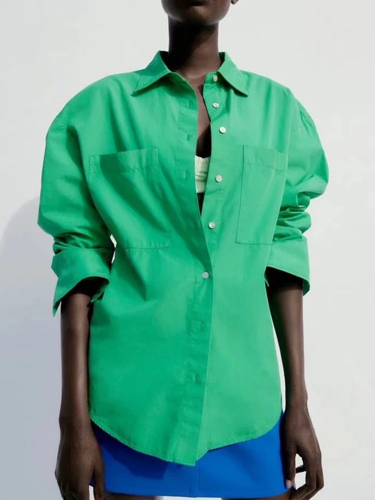 New Shirt Tops 2022 Fashion Simple Cotton Pockets Decor Spring Casual Women Shirts Elegant Chic Street Comfort Shirts Women
New Shirt Tops 2022 Fashion Simple Cotton Pockets Decor Spring Casual Women Shirts Elegant Chic Street Comfort Shirts Women