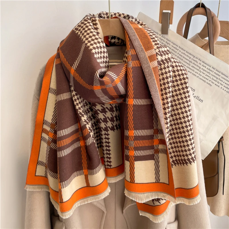 Winter Warm Cashmere Scarf for Women Houndstooth Print Luxury Pashmina Shawl Wraps Blanket Scarves Beach Stoles Echarpe New
Winter Warm Cashmere Scarf for Women Houndstooth Print Luxury Pashmina Shawl Wraps Blanket Scarves Beach Stoles Echarpe New
