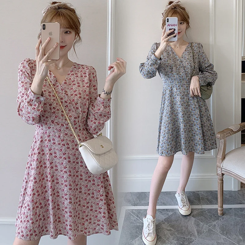 Print Dresses For Autumn Summer Chiffon High Waist V-neck Above Knee Pleated Dress Pink Gray Patchwork Slim Dress Long Sleeves
Print Dresses For Autumn Summer Chiffon High Waist V-neck Above Knee Pleated Dress Pink Gray Patchwork Slim Dress Long Sleeves