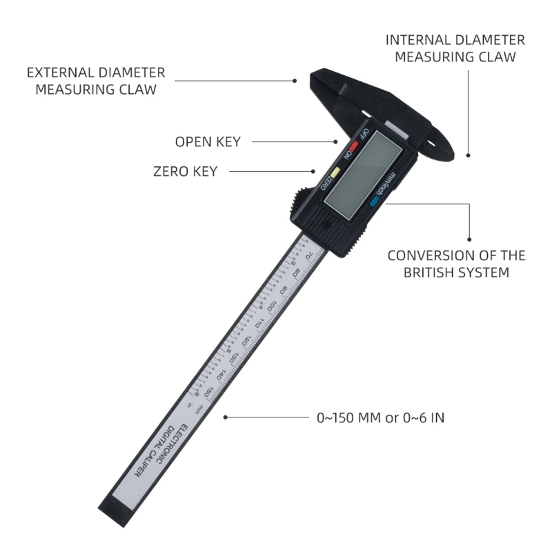 Digital Electronic Vernier Caliper 150mm Tattoo Eyebrow Ruler Measuring Tool Drop Shipping
Digital Electronic Vernier Caliper 150mm Tattoo Eyebrow Ruler Measuring Tool Drop Shipping