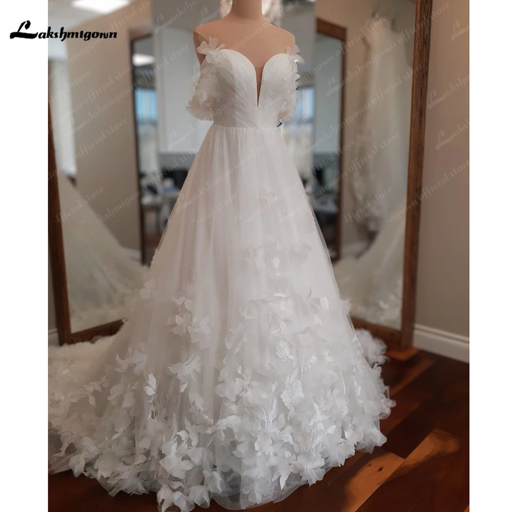 Lakshmigown Sweetheart Neckline Lace Flowers Off Shoulder Wedding Dress with Cap Short Sleeve Wedding Gown vestidos de noche
Lakshmigown Sweetheart Neckline Lace Flowers Off Shoulder Wedding Dress with Cap Short Sleeve Wedding Gown vestidos de noche