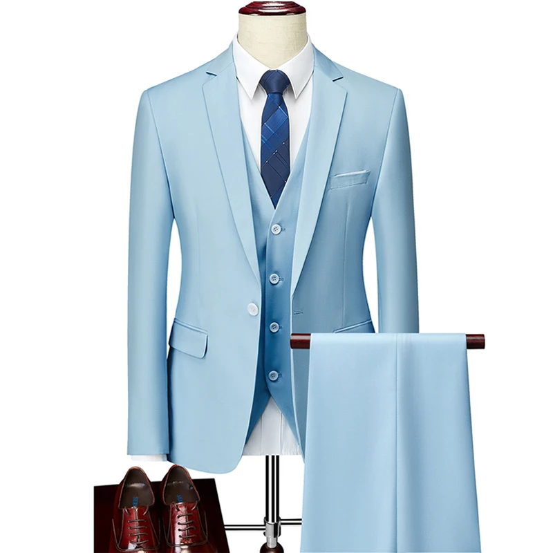 ( Blazer + Vest + Pants ) S-5XL 16 Colors High Quality Men's Solid Color Formal Business Suit Fashion Slim Groom Wedding Dress
( Blazer + Vest + Pants ) S-5XL 16 Colors High Quality Men's Solid Color Formal Business Suit Fashion Slim Groom Wedding Dress
