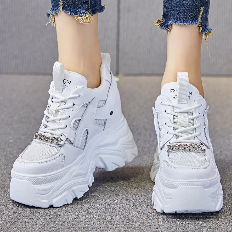 Punk Goth Summer Fashion Sneaker Women's Breathable Leather Platform Wedge Ankle Boots Chain Chunky High Heels Creeper Shoe 34
Punk Goth Summer Fashion Sneaker Women's Breathable Leather Platform Wedge Ankle Boots Chain Chunky High Heels Creeper Shoe 34