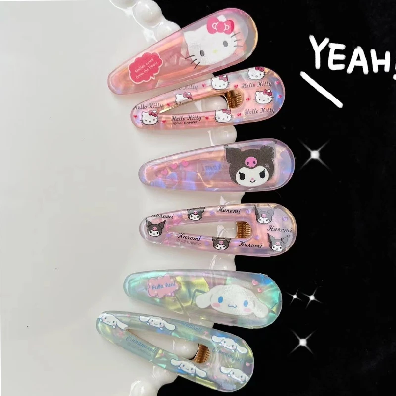 Sanrio Melody Kuromi мультяшная Лазерная заколка для волос аниме Hello Kitty Cinnamoroll пончо заколка для челки украшение для волос рождественские подарки
Sanrio Melody Kuromi мультяшная Лазерная заколка для волос аниме Hello Kitty Cinnamoroll пончо заколка для челки украшение для волос рождественские подарки