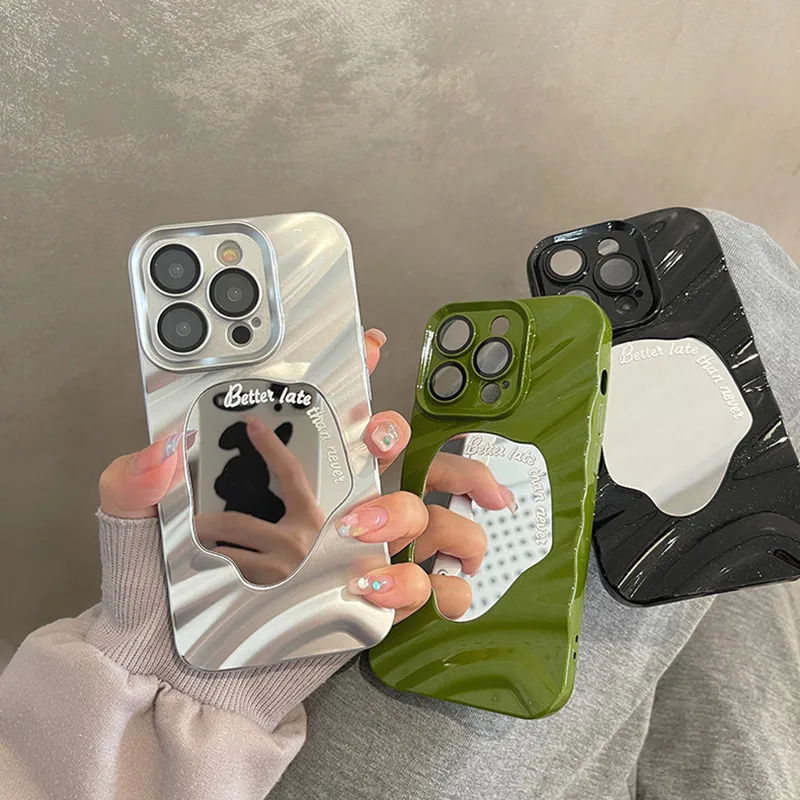 Чехол для Iphone в форме волны с рисунком в водной ряби, Защитный Мягкий Совместимый Чехол с полным покрытием и зеркалом, очень подходит для женщин
Чехол для Iphone в форме волны с рисунком в водной ряби, Защитный Мягкий Совместимый Чехол с полным покрытием и зеркалом, очень подходит для женщин