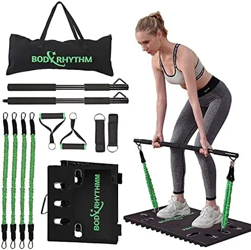 Home Gym Workout Equipment - Includes 150 lbs Resistance Bands, Collapsible Bar, Handles and More - Full Body Workouts System fo
Home Gym Workout Equipment - Includes 150 lbs Resistance Bands, Collapsible Bar, Handles and More - Full Body Workouts System fo