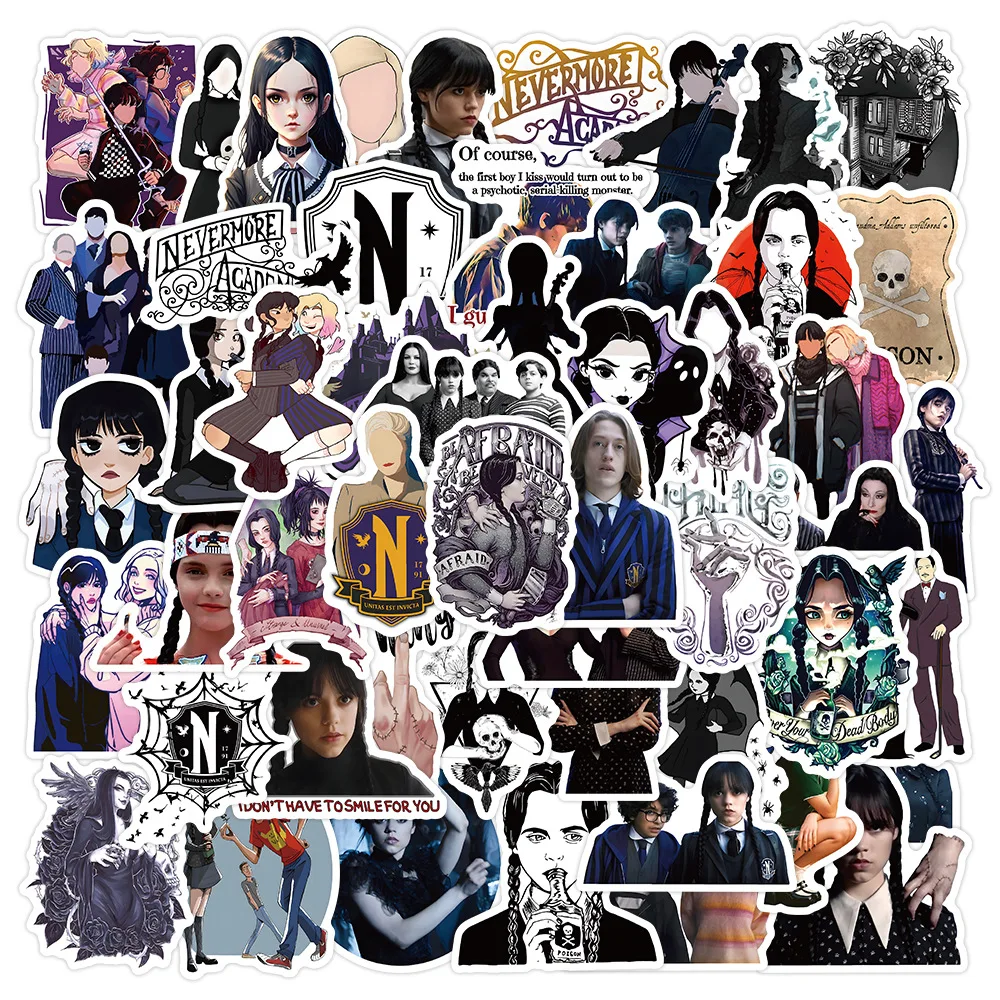 50pcs Non-repetitive New American Drama Wednesday Personality Graffiti Sticker Car Trunk Notebook Waterproof Sticker
50pcs Non-repetitive New American Drama Wednesday Personality Graffiti Sticker Car Trunk Notebook Waterproof Sticker