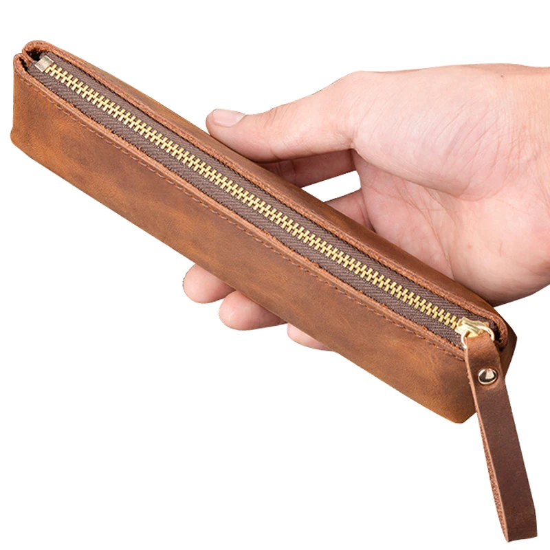Real Cowhide Pencilcase Handmade Genuine Leather Pencil Case Zipper Stationery Holder Pouch Storage Bag School Office Supplies
Real Cowhide Pencilcase Handmade Genuine Leather Pencil Case Zipper Stationery Holder Pouch Storage Bag School Office Supplies