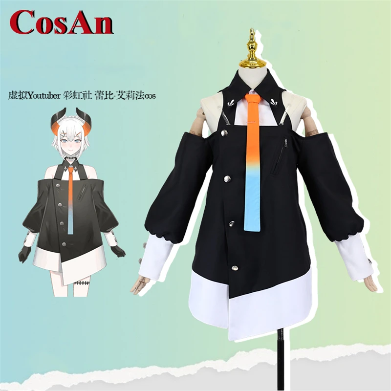 CosAn аниме VTuber Levi Elipha косплей костюм Милая Черная униформа для вечеривечерние
CosAn аниме VTuber Levi Elipha косплей костюм Милая Черная униформа для вечеривечерние