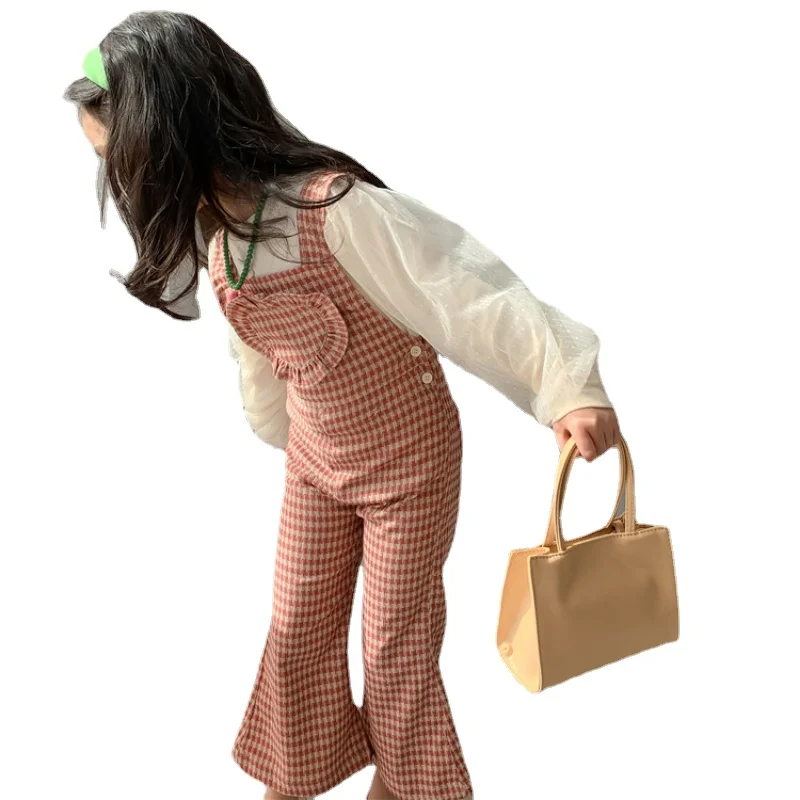 Spring 2022 Fashion New Mesh Bottoming Shirt and Plaid Suspender Pants Streetwear Clothes Children Clothes Sweet Girl Clothes
Spring 2022 Fashion New Mesh Bottoming Shirt and Plaid Suspender Pants Streetwear Clothes Children Clothes Sweet Girl Clothes