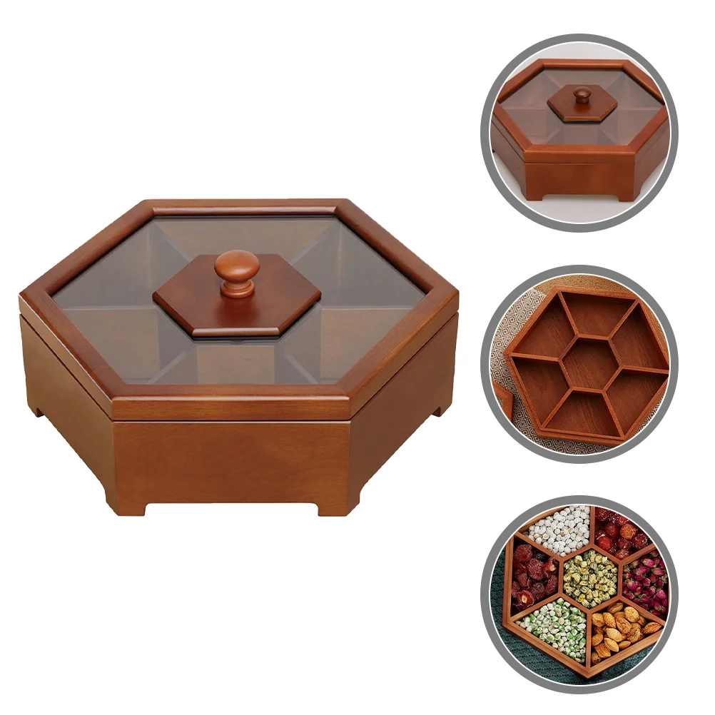 

Seven Grid Dry Fruit Box Candy Case Compartment Snack Container Holder Lidded Serving Tray Nuts Storage Snacks