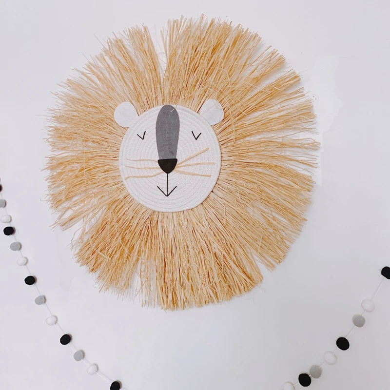 INS Hand Woven Cartoon Lion Wall Hanging Decorations for Kids Room Decor Cotton Thread Weaving Ornament Handmade Crafts Gift
INS Hand Woven Cartoon Lion Wall Hanging Decorations for Kids Room Decor Cotton Thread Weaving Ornament Handmade Crafts Gift