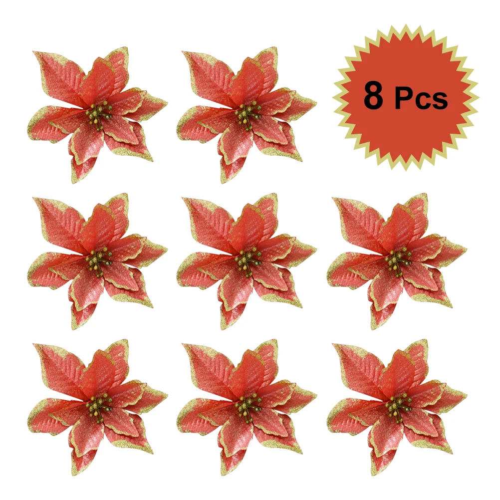 Flowers Artificial Christmas Fake Decorative Decorations Glitter Poinsettia Tree Flower Weddinggliterde Navidad White Flores
Flowers Artificial Christmas Fake Decorative Decorations Glitter Poinsettia Tree Flower Weddinggliterde Navidad White Flores