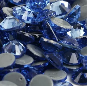 All sizes Lt.Sapphire DMC Iron On Rhinestones/Flat Back Nail art Hot fix Crystal Rhinestones Strass Sewing & Fabric Garment