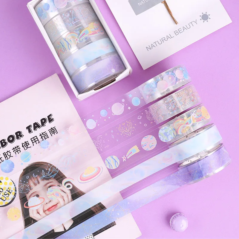 Mutual Trust 5pcs Dream Star series foil Masking Washi Tape Art Decorative Adhesive Diy Scrapbooking Sticker Label Stationery
Mutual Trust 5pcs Dream Star series foil Masking Washi Tape Art Decorative Adhesive Diy Scrapbooking Sticker Label Stationery