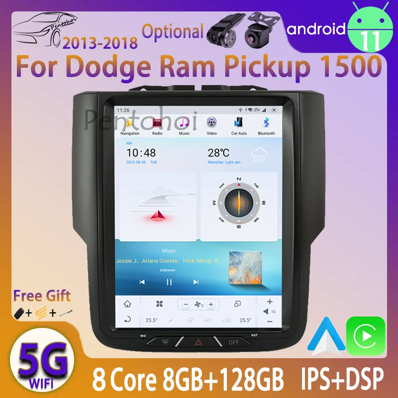 Pentohoi 10.4" Car Radio For Dodge RAM 1500 2013-2018 Tesla Style Navigator Carplay Qualcomm Solution Retains Original Features
Pentohoi 10.4" Car Radio For Dodge RAM 1500 2013-2018 Tesla Style Navigator Carplay Qualcomm Solution Retains Original Features